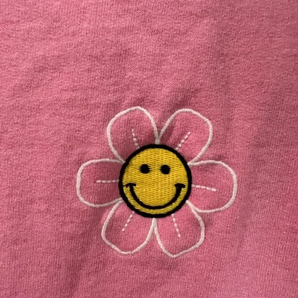 Pink Sweatshirt with Flower Embroidery - Picture 2 of 5